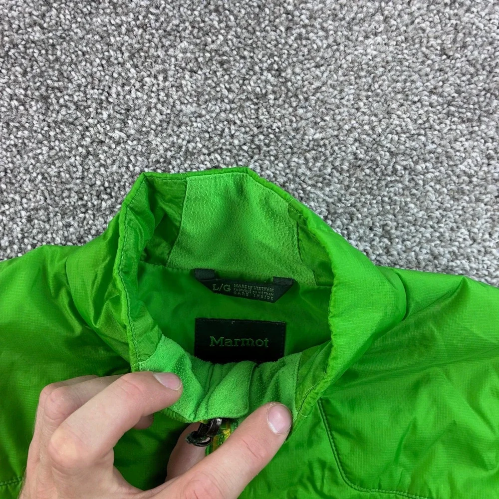 Marmot Quilted Puffer Jacket Kids Large Green Full Zip Lightweight Outdoor